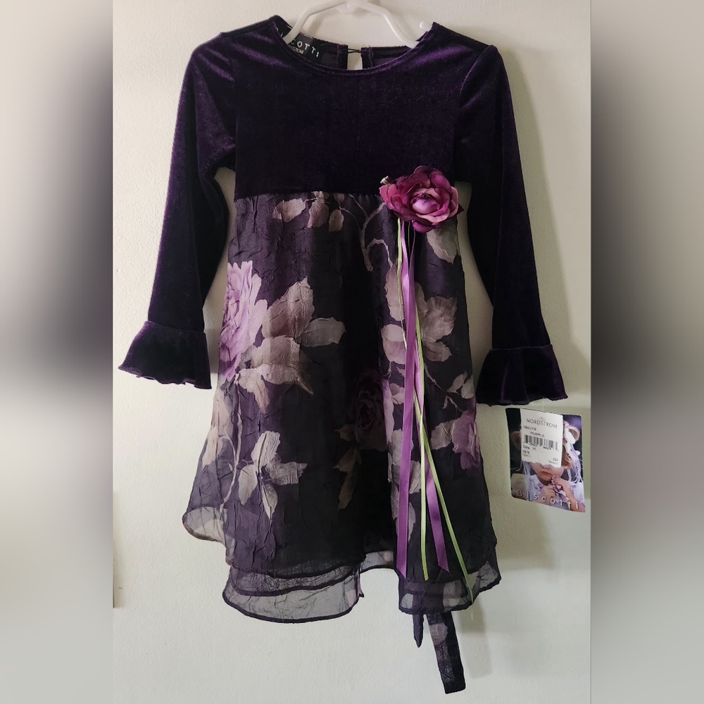 Biscotti Purple Floral Kids Formal Dress 3T